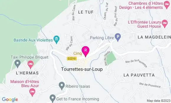 Localisation Restaurant  Cinq
