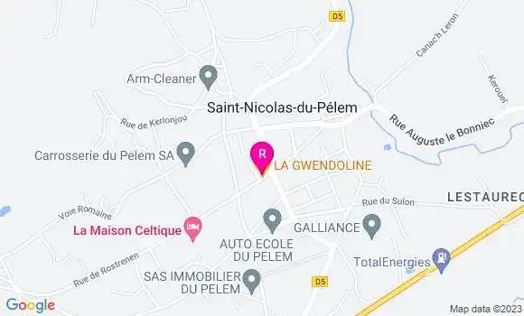 Localisation Pizzeria La Gwendoline