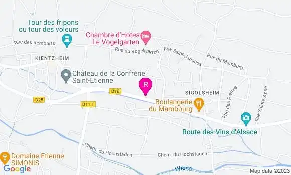 Localisation Auberge Les Trois Alsaciennes