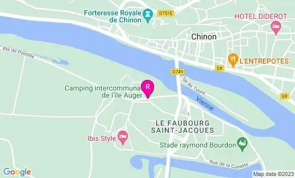Localisation Restaurant Bar La Guinguette de Chinon