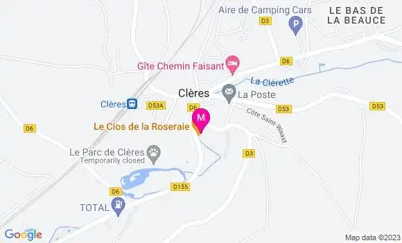 Localisation Restaurant  Le Clos de la Roseraie