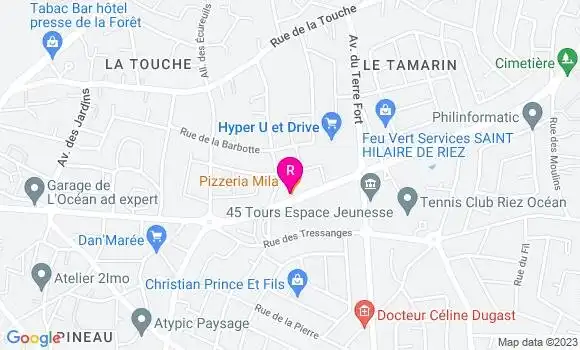 Localisation Pizzeria Mila