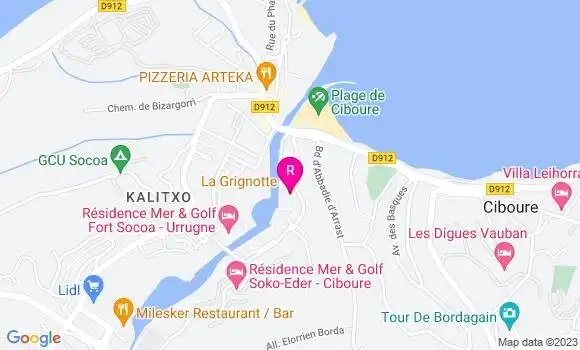 Localisation Restaurant  La Grignotte