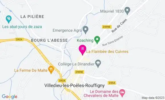 Localisation Crêperie La Flambée des Cuivres