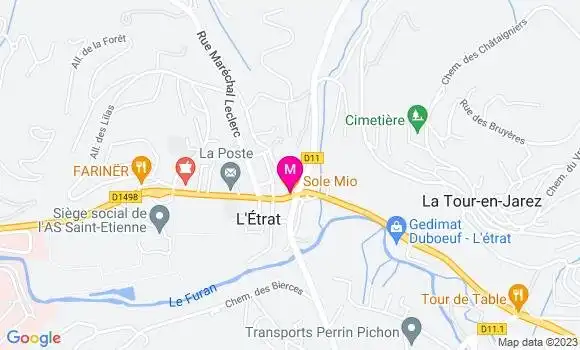 Localisation Pizzeria Sole Mio