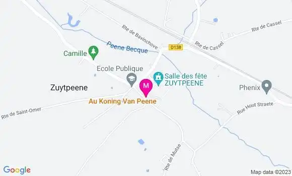 Localisation Restaurant  Au Koning Van Peene