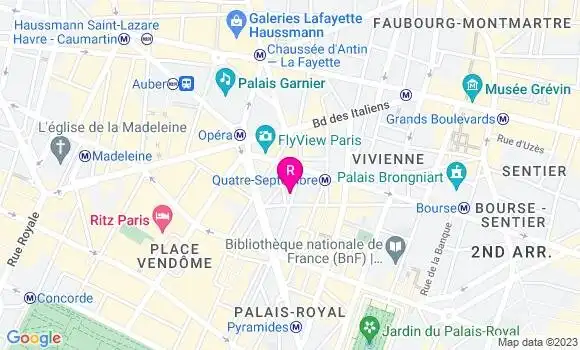 Localisation Restaurant  Vivre Opéra Garnier
