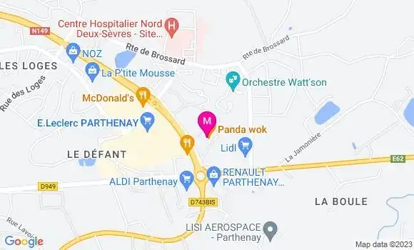 Localisation Restaurant  Panda Wok