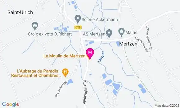 Localisation Restaurant  Le Moulin de Mertzen