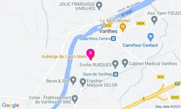 Localisation Auberge du Lapin Blanc