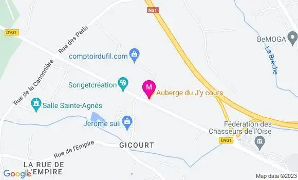 Localisation Auberge de Gicourt