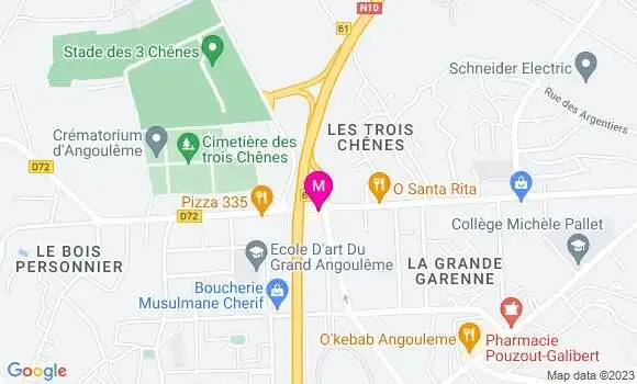 Localisation Restaurant Bar Bar des Trois Chênes