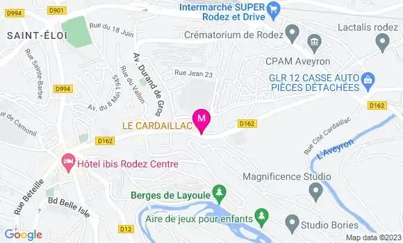 Localisation Restaurant Bar Le Cardaillac