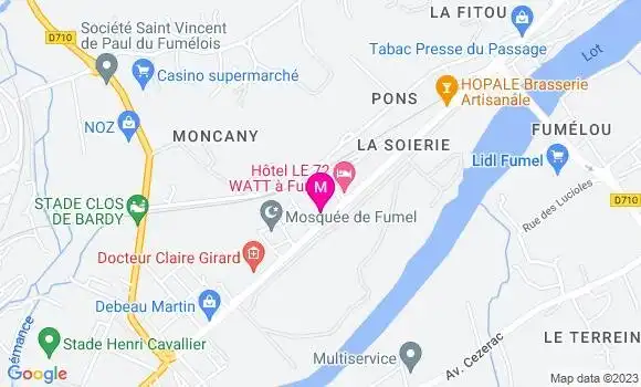 Localisation Restaurant  La Soierie Chez Mary et Jo