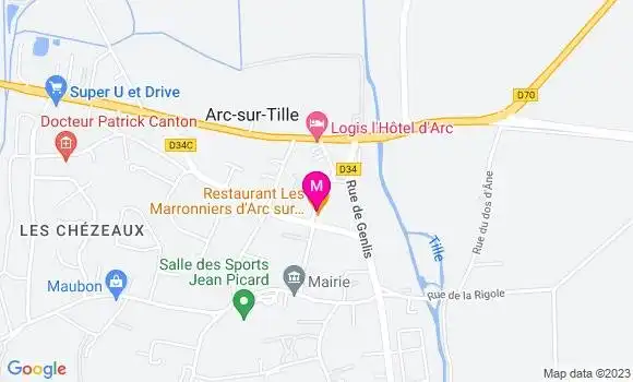 Localisation Restaurant  Les Marronniers