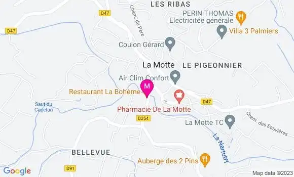 Localisation Restaurant  La Bohème