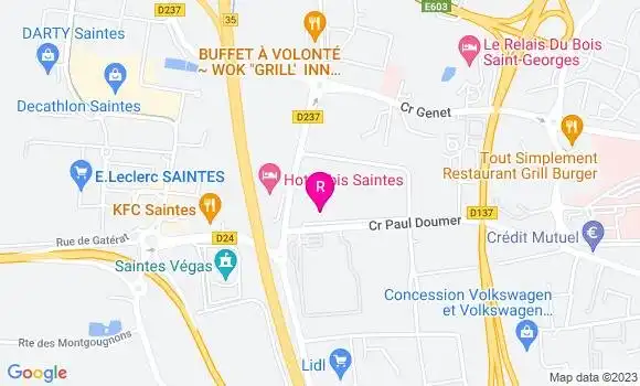 Localisation Restaurant Chinois Royal Saintes