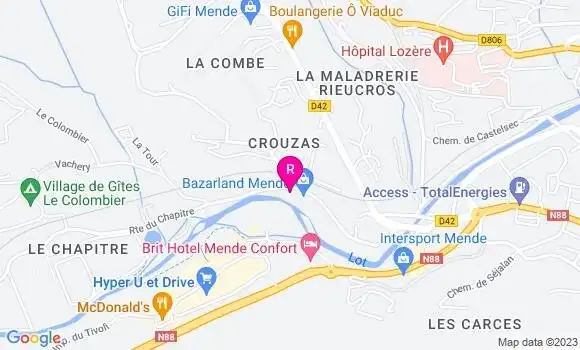 Localisation Restaurant  La Cervine