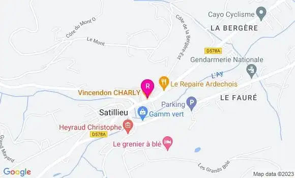 Localisation Restaurant  Vincendon Charly