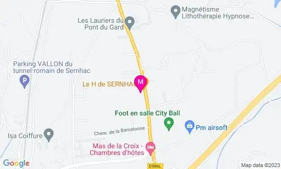 Localisation Restaurant  Le H de Sernhac