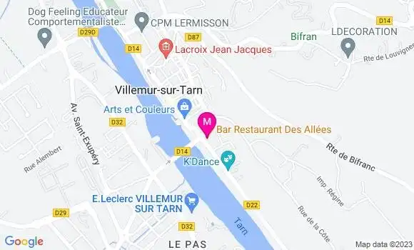 Localisation Restaurant des Allées