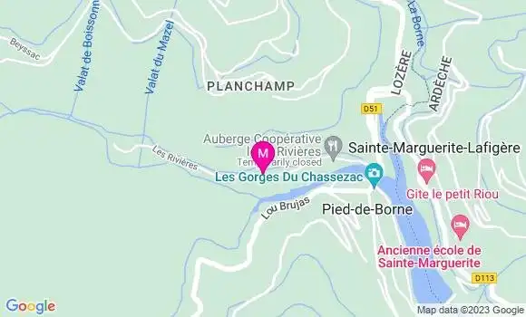 Localisation Auberge Coopérative des 3 Rivières