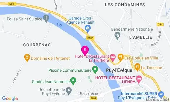 Localisation Restaurant  Le Pigeonnier du Lot