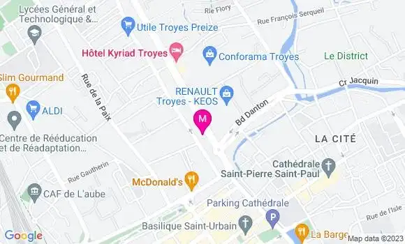 Localisation Restaurant Africain Allocodrome de Troyes