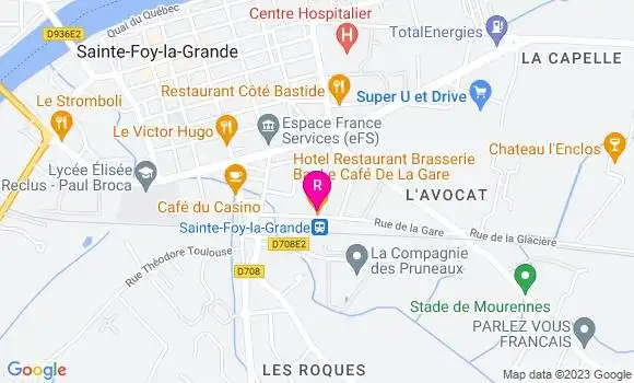 Localisation Brasserie Le Café de la Gare