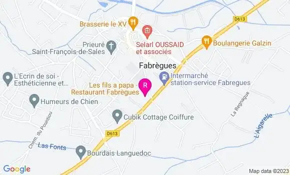 Localisation Restaurant  Les Fils à Papa