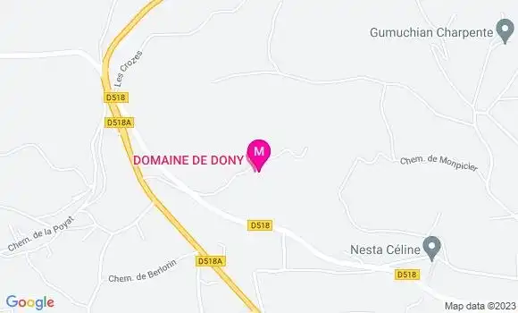 Localisation Restaurant  Domaine de Dony