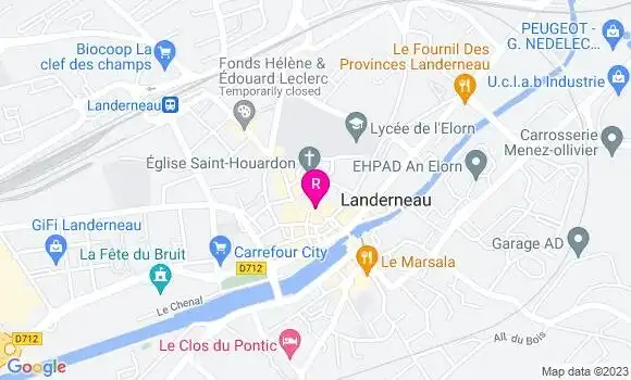 Localisation Restaurant  Le Comptoir de Landerneau