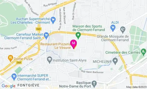 Localisation Pizzeria Le Vésuve