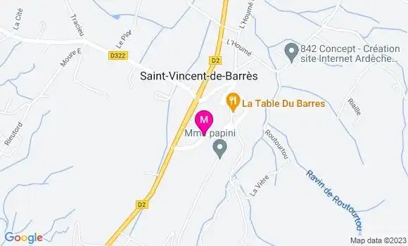 Localisation Restaurant  La Table du Barres