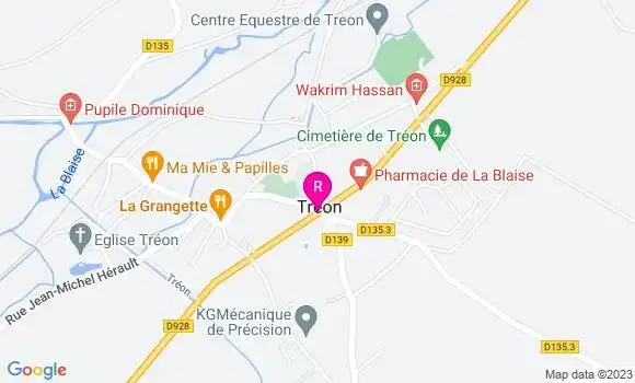 Localisation Restaurant  Le Relais de Treon