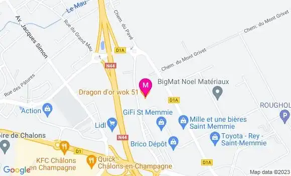 Localisation Restaurant Asiatique Dragon d