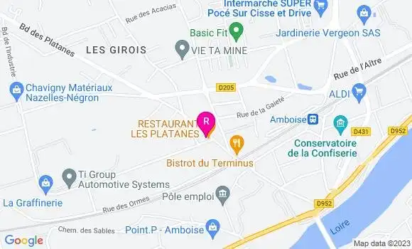 Localisation Restaurant  Les Platanes