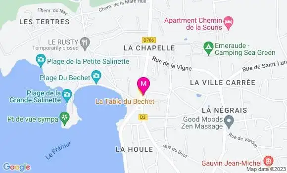 Localisation Restaurant  La Table du Bechet