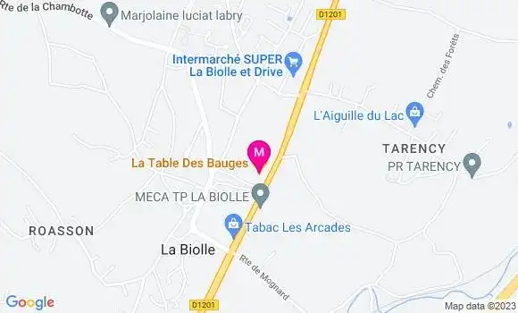 Localisation Restaurant  La Table des Bauges
