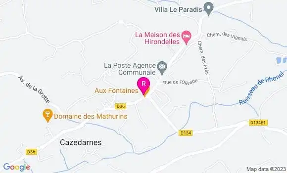 Localisation Restaurant  Aux Fontaines