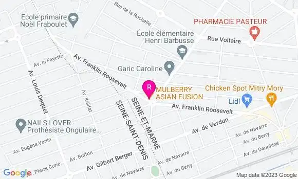 Localisation Restaurant  Le Mulberry
