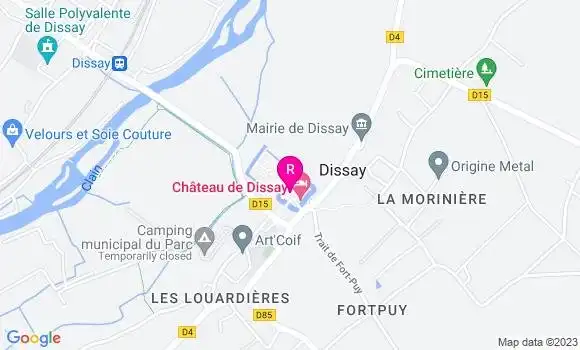 Localisation Restaurant  Château de Dissay