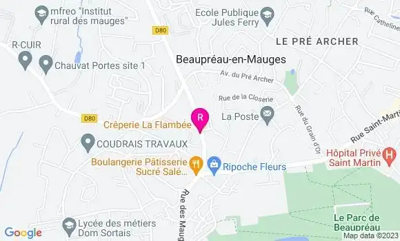 Localisation Crêperie La Flambée