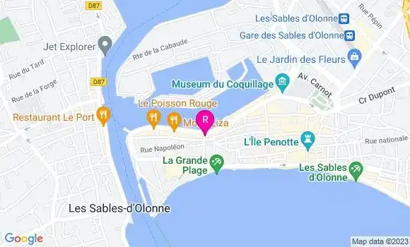 Localisation Restaurant Fruits de Mer La Cotriade
