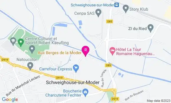 Localisation Restaurant  Aux Berges de la Moder