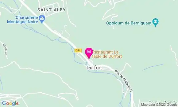 Localisation Restaurant  La Table de Durfort