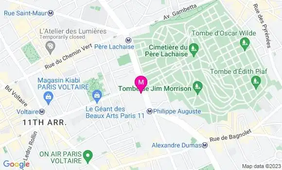 Localisation Pub Le Père Lachaise