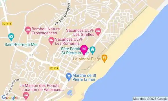 Localisation Pizzeria Face à la Mer