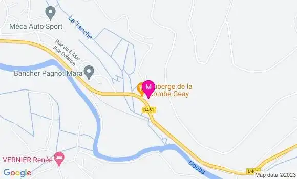 Localisation Auberge de la Combe Geay