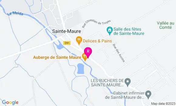 Localisation Auberge de Sainte Maure